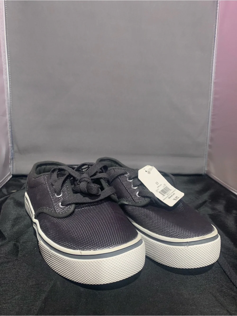 Faded Glory Dark Grey Kids' Low-Top Sneakers